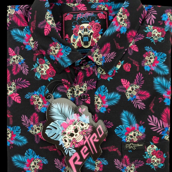 Retro Rifle Men's Full Button Down - Drinko - Picture 5 of 5